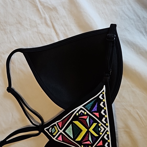 Black Triangle Back Bikini Top Size M Pink VS - Picture 5 of 5
